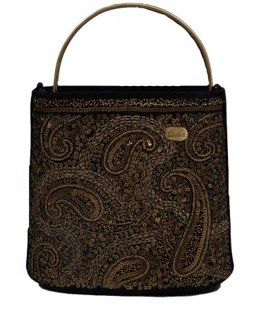 Manar Bag - Black and Gold Embroidered