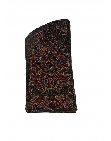 Spectacle Case - Black and Multicolor Embroidered