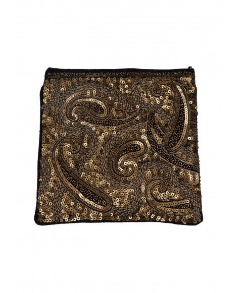 Square Theli - Black and Gold Embroidered