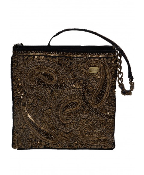 Square Theli - Black and Gold Embroidered