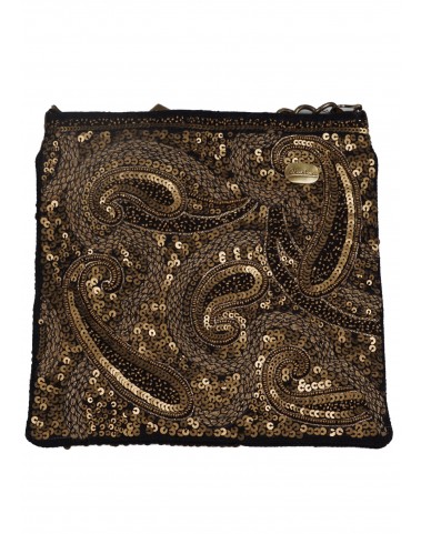 Square Theli - Black and Gold Embroidered