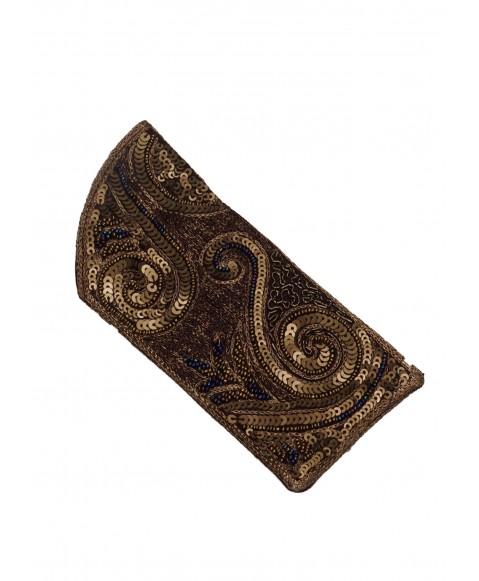 Spectacle Case - Brown and Gold Embroidered