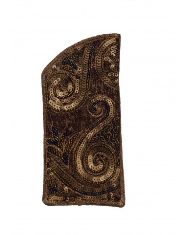 Spectacle Case - Brown and Gold Embroidered