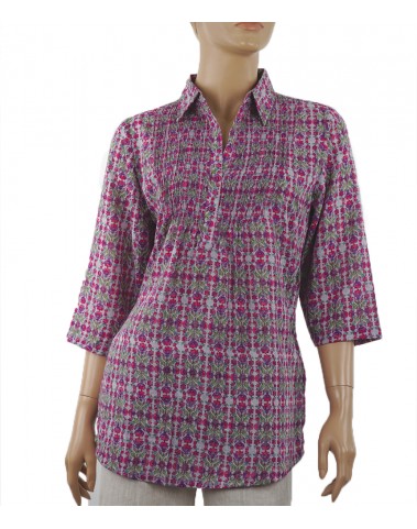 Casual  Kurti - Pink and Green Flowers