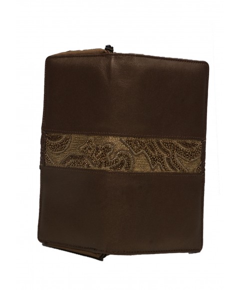 Zip Wallet - Gold Embroidered 