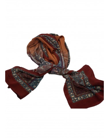 Crepe Silk Scarf - Rust Carpet