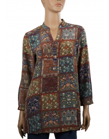  Long Silk Shirt - Rust Carpet