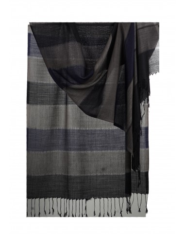 Missing Stripe Stole - Shades of Black Grey and Navy