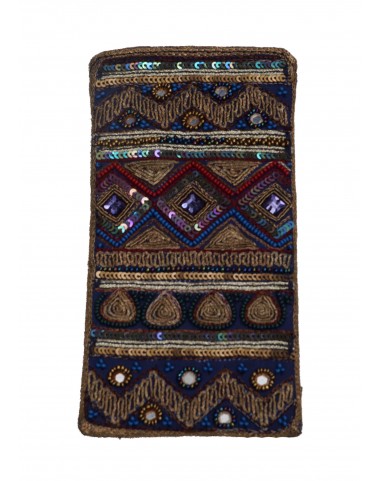 Mobile Case - Navy Embroidery