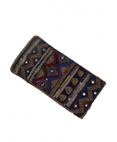 Mobile Case - Navy Embroidery