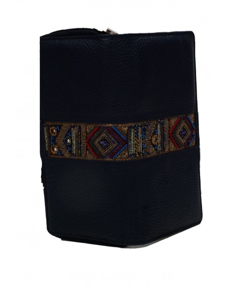 Zip Wallet - Navy Embroidered