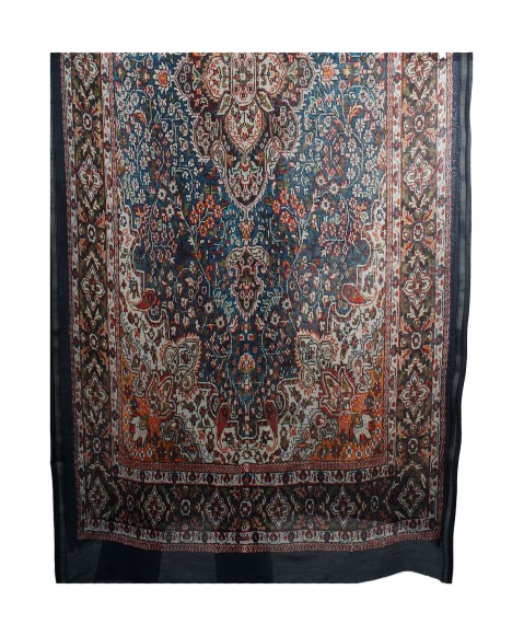 Printed Stole - Navy Ekat