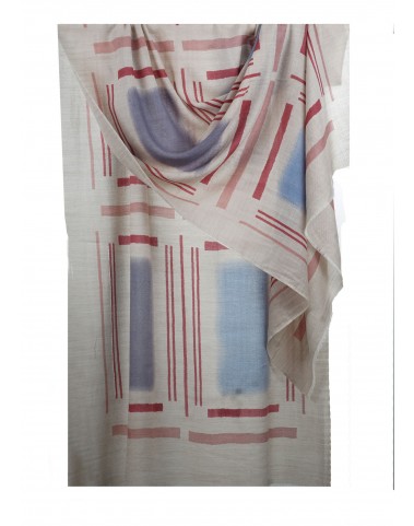 Printed Stole - Magenta and Grey Lines