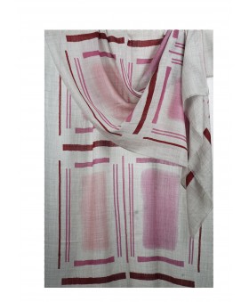 Printed Stole - Pink Lines