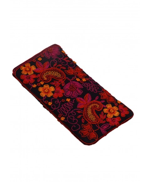 Mobile Case - Pink and Red Embroidery