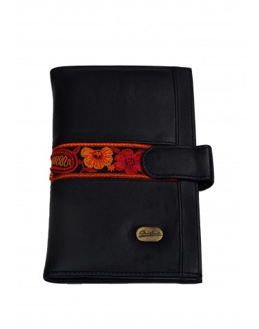 Passport Wallet - Red and Pink Embroidered 