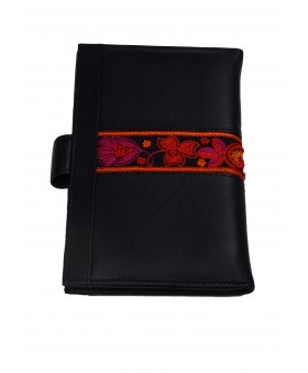 Passport Wallet - Red and Pink Embroidered 