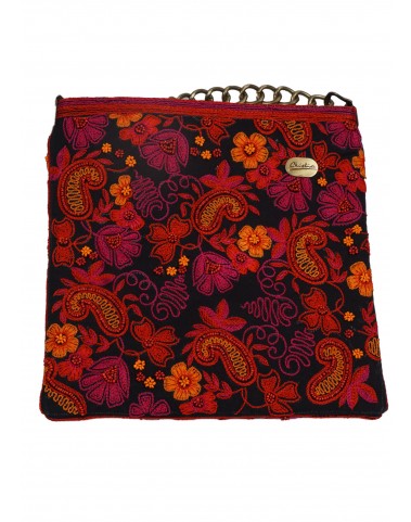 Square Theli - Pink and Red Embroidered