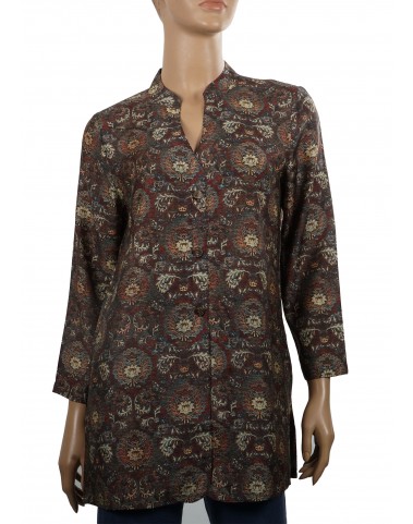 Casual Kurti - Viscose Brown and Beige