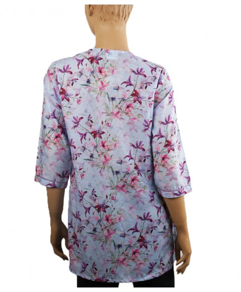 Casual Kurti - Floral Lavender Embroidery