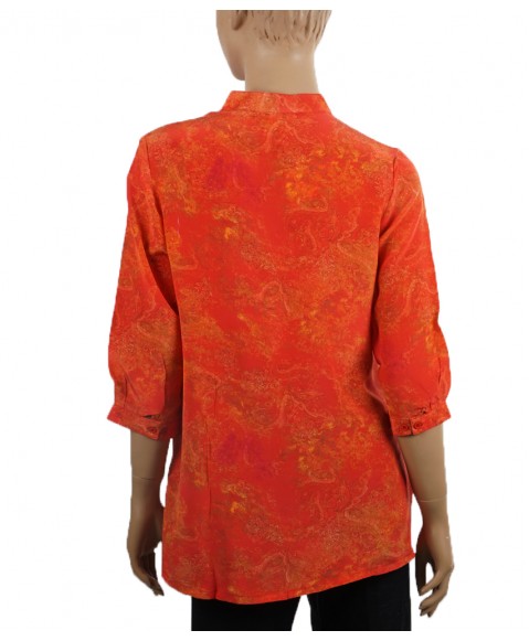 Short Silk Shirt - Red Paisley