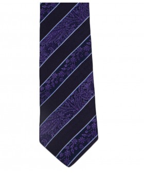 Woven Tie - Purple Stripe 