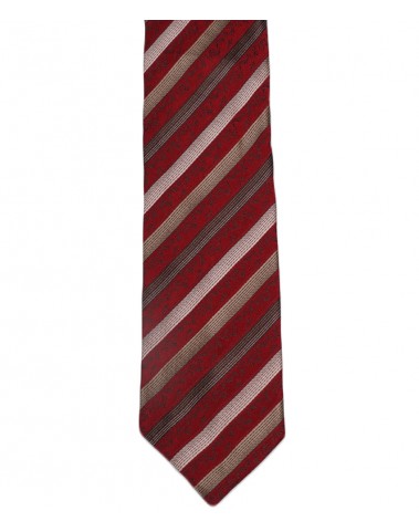 Woven Tie - Red and Beige Stripe 