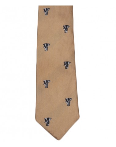 Woven Tie - Elephant on Beige