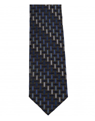 Woven Tie - Mehndi and Blue Blocks