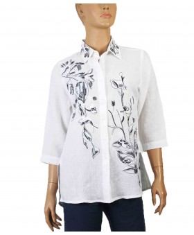 Embroidered Casual Shirt - Black Embroidery