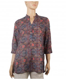 Casual Kurti - Pretty Red Flowers