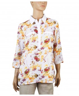Casual Kurti - Yellow Abstract