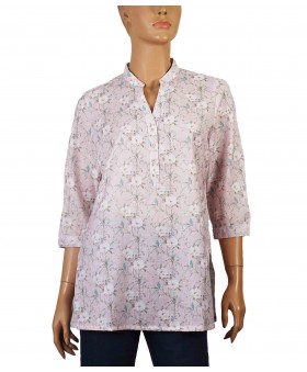 Casual Kurti - Baby pink floral