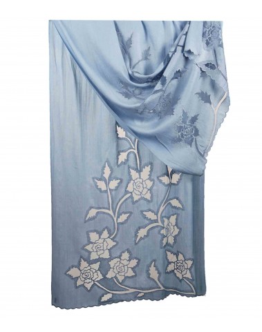 Pastel Blue Cutwork Stole