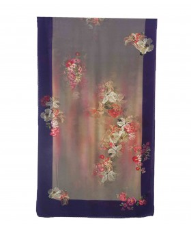 Crepe Silk Scarf - Red Big Floral 