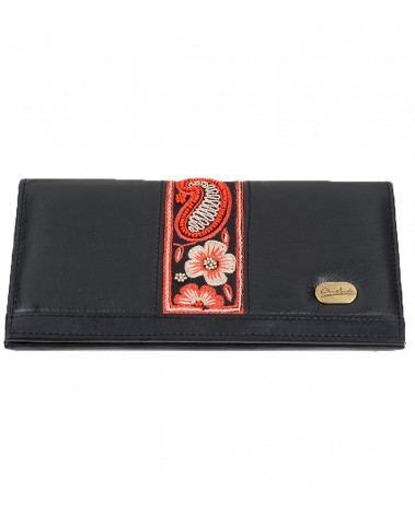 Border Wallet - Red and Cream Embroidered 