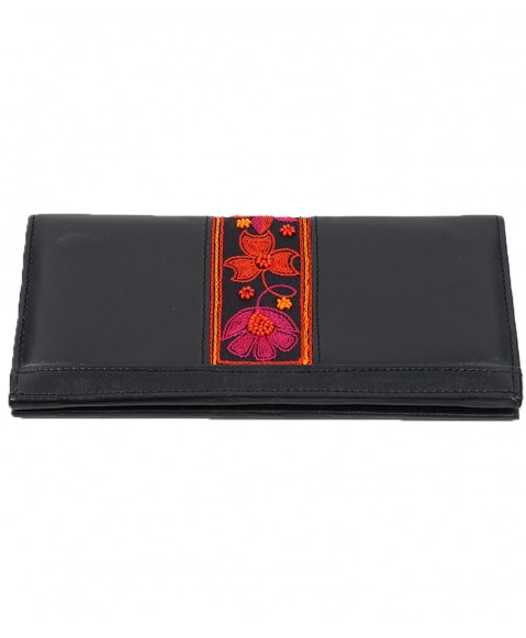 Border Wallet - Orange and Pink Embroidered 
