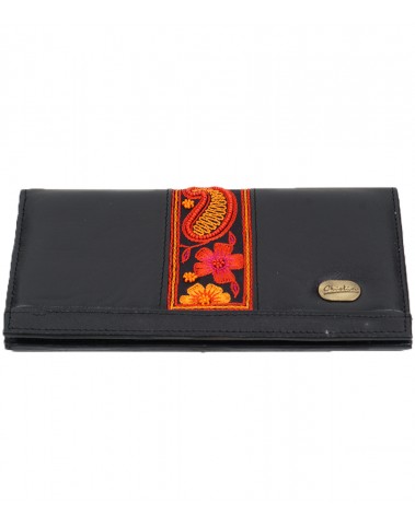 Border Wallet - Orange and Pink Embroidered 