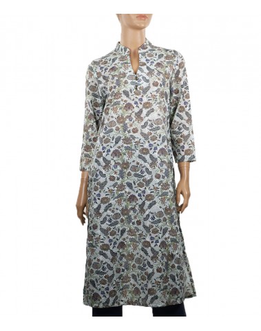 Tunic - Pista Green Chikan Work Print