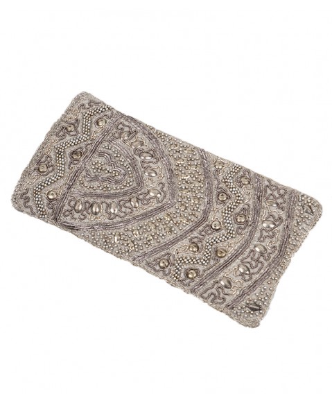 Mobile Case - Silver Embroidered 
