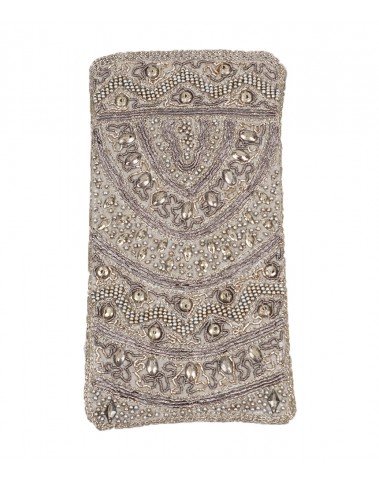 Mobile Case - Silver Embroidered 