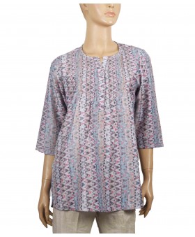 Casual Kurti - Grey Ikat