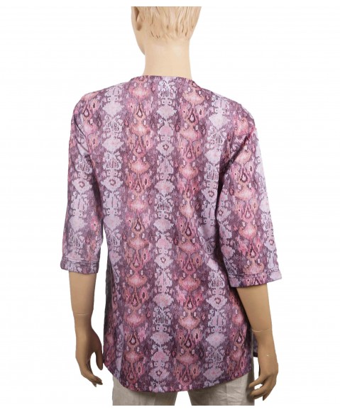 Casual Kurti - Onion Pink Ikat