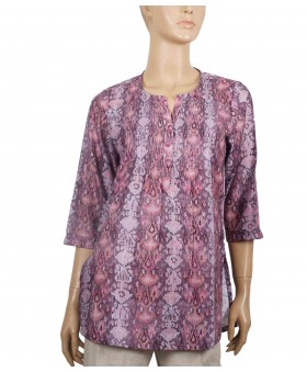 Casual Kurti - Onion Pink Ikat