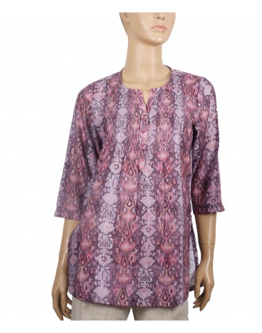 Casual Kurti - Onion Pink Ikat