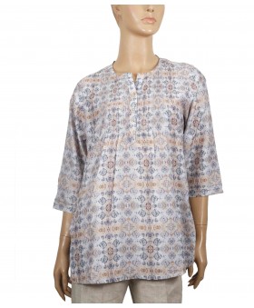 Casual Kurti - Beige Ikat