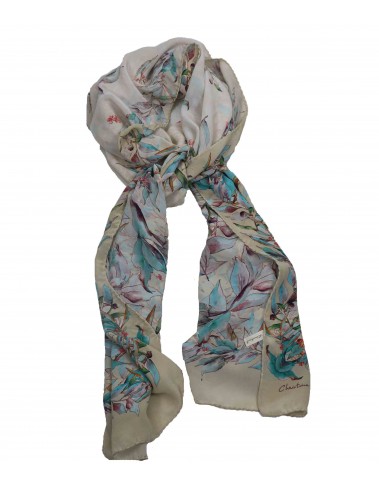 Crepe Silk Scarf - Tropical Trees 