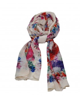 Crepe Silk Scarf - Holi Splash