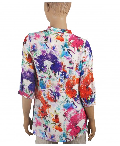 Short Silk Shirt - Holi Splash