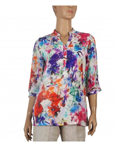 Short Silk Shirt - Holi Splash